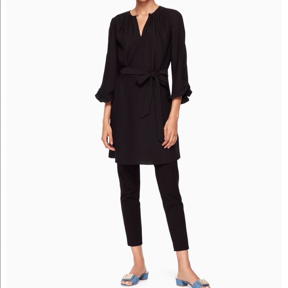 Kate spade ruffle sleeve crepe dress